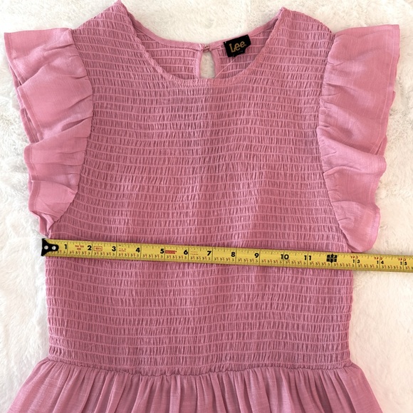 Lee Pink, Super Soft, Lightweight, Smocked Top, Tiered Skirt, Maxi Dress- size M - Picture 10 of 13